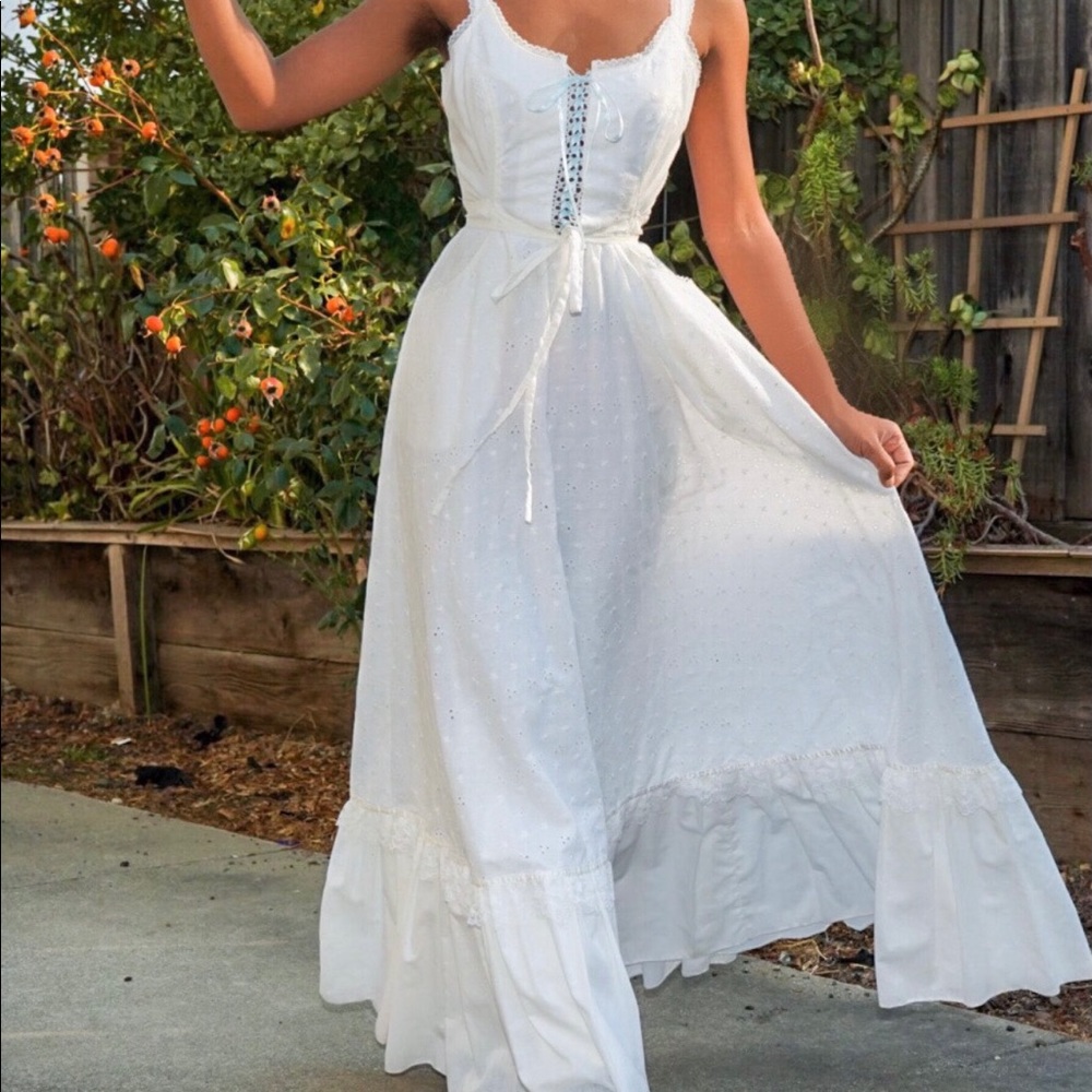 🐇Beautiful🐇Gunne Sax Delicate Eyelet Lace Princess CottageCore👰Prom Dress(9)✨ - Picture 3 of 13
